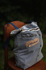 Nákupné tašky - UPCY taška z košele denim - 16713189_