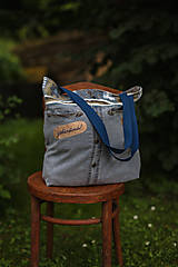 Nákupné tašky - UPCY taška z košele denim - 16713190_