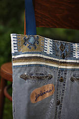 Nákupné tašky - UPCY taška z košele denim - 16713194_