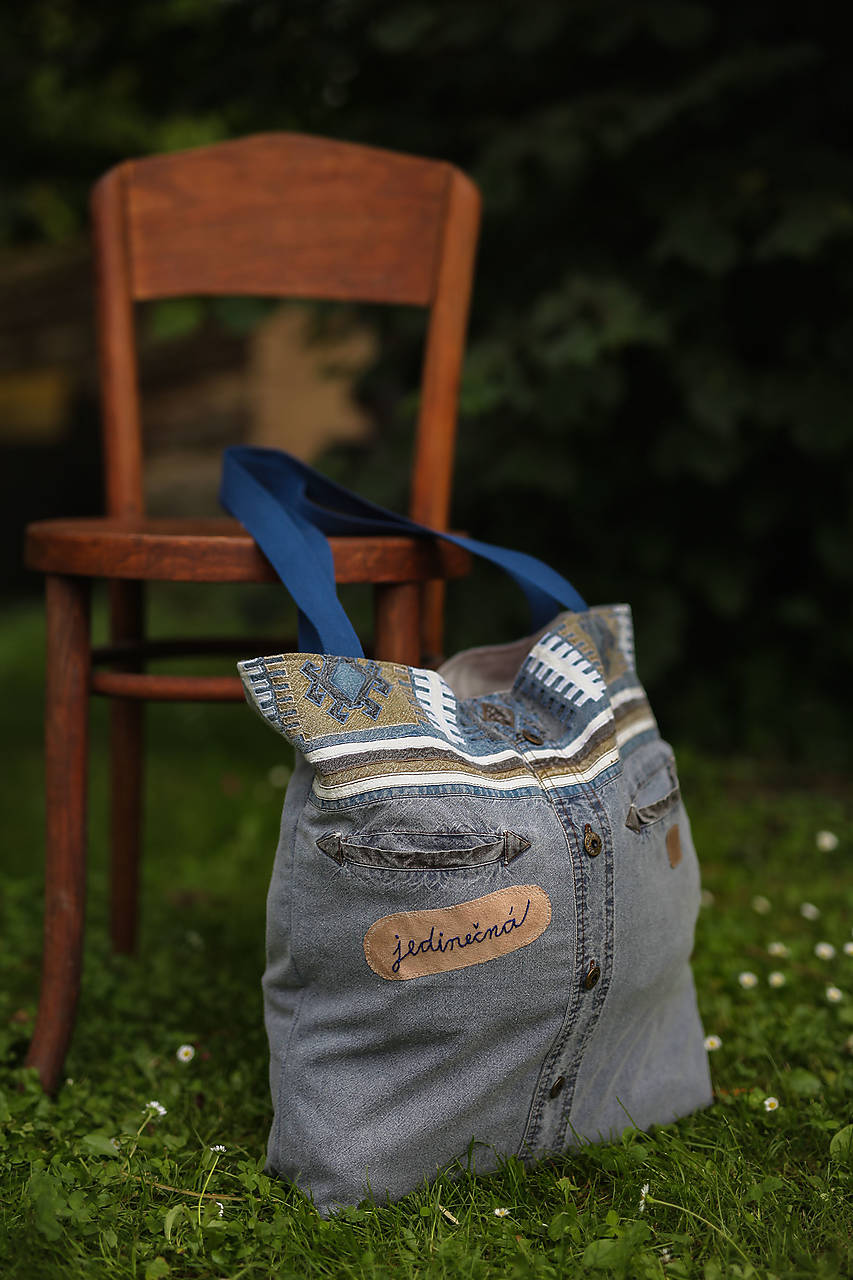 UPCY taška z košele denim