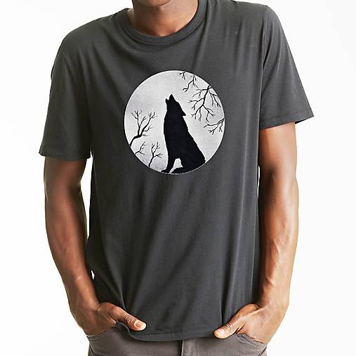 Pánske oblečenie - Pánské tričko Vlk - 16716730_