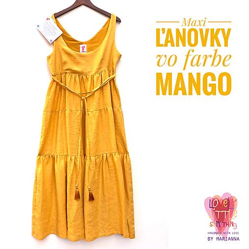 Šaty - Maxi ľanové šaty vo farbe MANGO - 16715107_