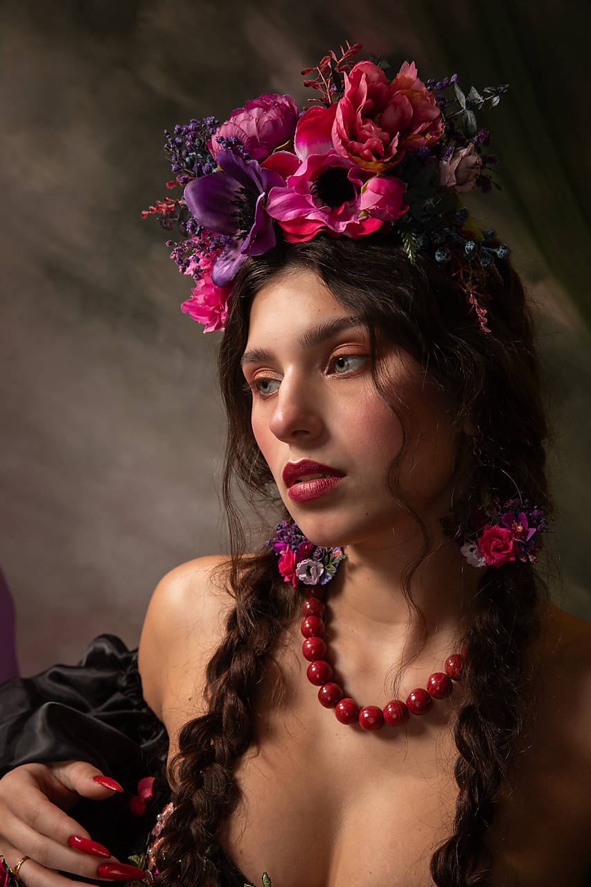 Kvetinové náušnice "s láskou k životu" 6 cm