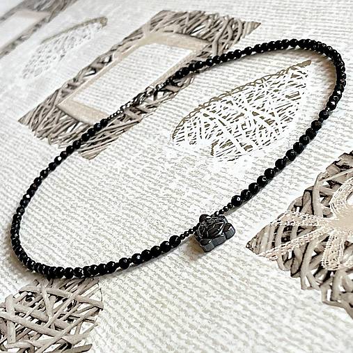 Onyx Turtle Stainless Steel Necklace / Náhrdelník ónyx, korytnačka, oceľ E027