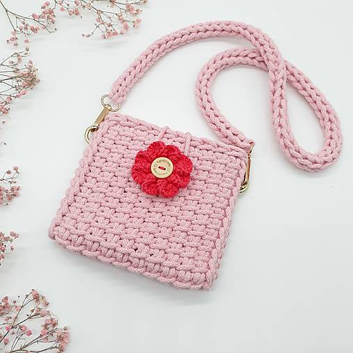 Detské tašky - LULA kabelka detská (púdrová ružová popruh cca 78 cm) - 16717356_