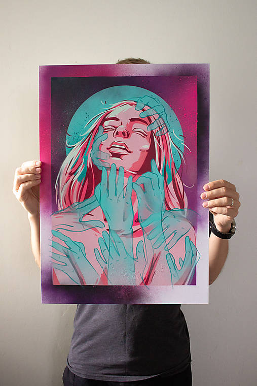 Grafika - Sprejovaná grafika (stencil art) - Túžba - 16717506_