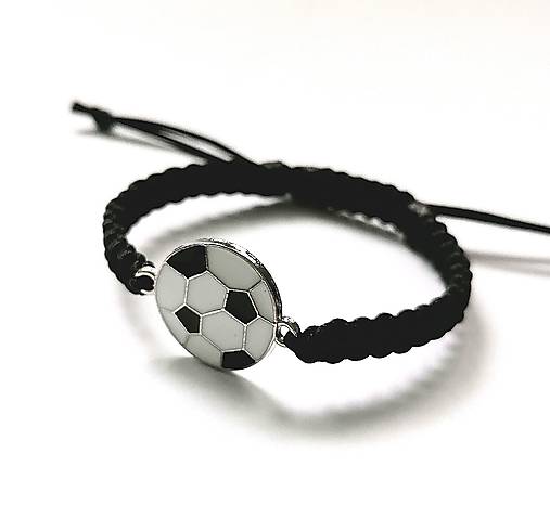 Náramky - Náramok futbal detský (čierna) - 16719837_