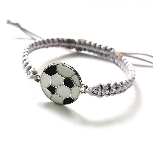 Náramky - Náramok futbal detský (sivá) - 16719840_