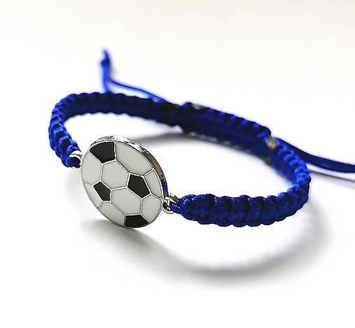 Náramky - Náramok futbal detský (modrá) - 16719846_