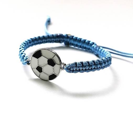 Náramky - Náramok futbal detský (modrá svetlá) - 16719848_