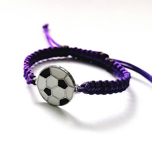 Náramky - Náramok futbal detský (fialová tmavá) - 16719869_