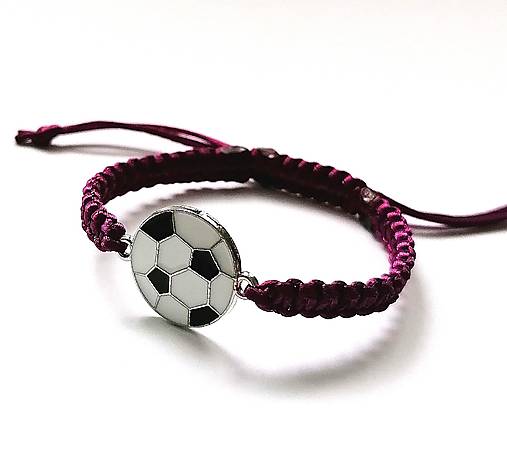 Náramky - Náramok futbal detský (vínová) - 16719870_