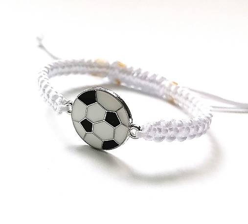 Náramky - Náramok futbal detský (biela) - 16719881_