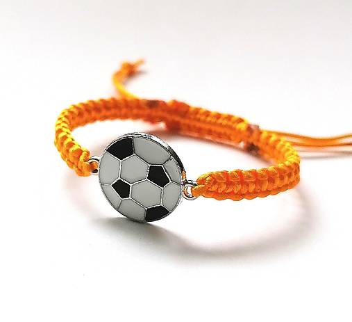 Náramky - Náramok futbal detský (žltooranžová) - 16719888_