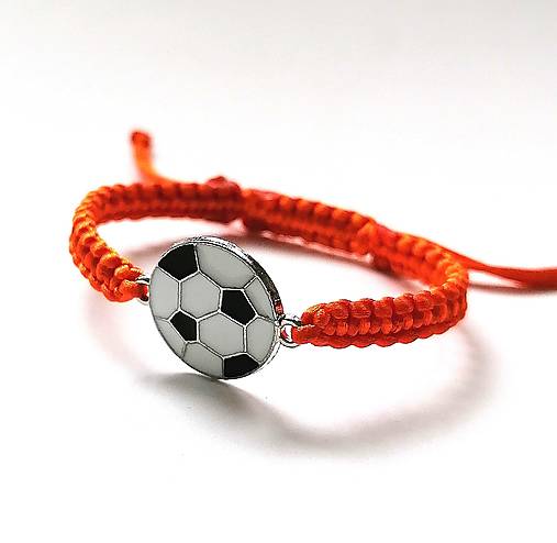 Náramky - Náramok futbal detský (oranžová) - 16719889_