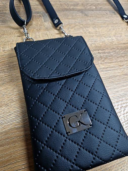 Kabelky - Minibag na mobil čierny  - 16721897_