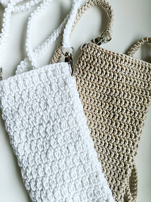 Na mobil - Háčkovaná kabelka na mobil  - 16721472_