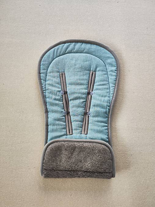 Detský textil - VLNIENKA podložka do kočíka THULE  Urban Glide 2 100% MERINO TOP SUPER WASH Grey 100% ľan Mint - 16723196_