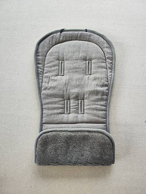 Detský textil - Podložka do kočíka Hauck Runner 3 100% Merino top super wash Grey 100% ľan Grey - 16723235_