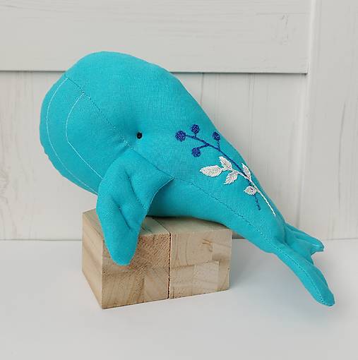 Hračky - Ľanová veľryba  - 16723333_