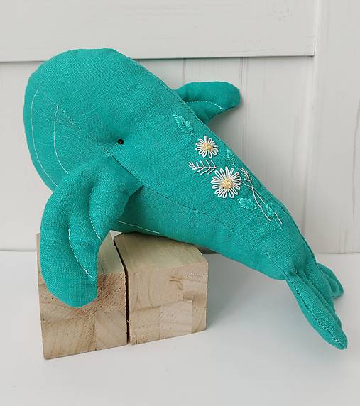 Hračky - Ľanová veľryba  - 16723335_