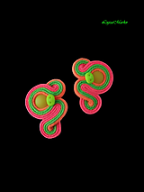 Náušnice - Lia soutache náušnice - 16723429_