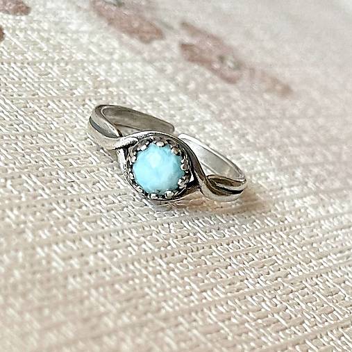 Larimar Antique Silver Ring  / Vintage prsteň s larimarom E033