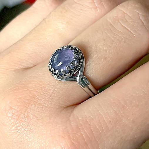 ZĽAVA 5% Tanzanite Filigree Silver Ag925 Ring / Strieborný prsteň s tanzanitom E002