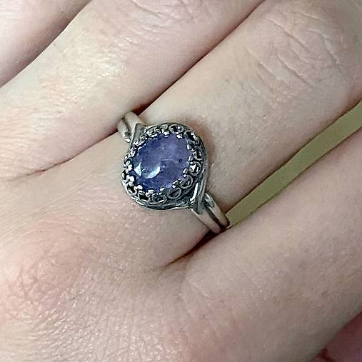 ZĽAVA 5% Tanzanite Filigree Silver Ag925 Ring / Strieborný prsteň s tanzanitom E002