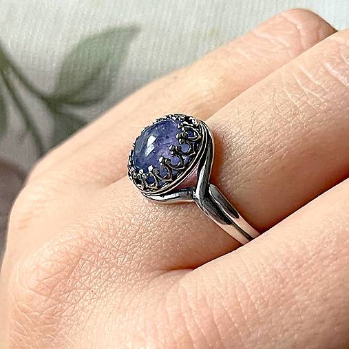 ZĽAVA 5% Tanzanite Filigree Silver Ag925 Ring / Strieborný prsteň s tanzanitom E002