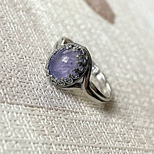 ZĽAVA 5% Tanzanite Filigree Silver Ag925 Ring / Strieborný prsteň s tanzanitom E002