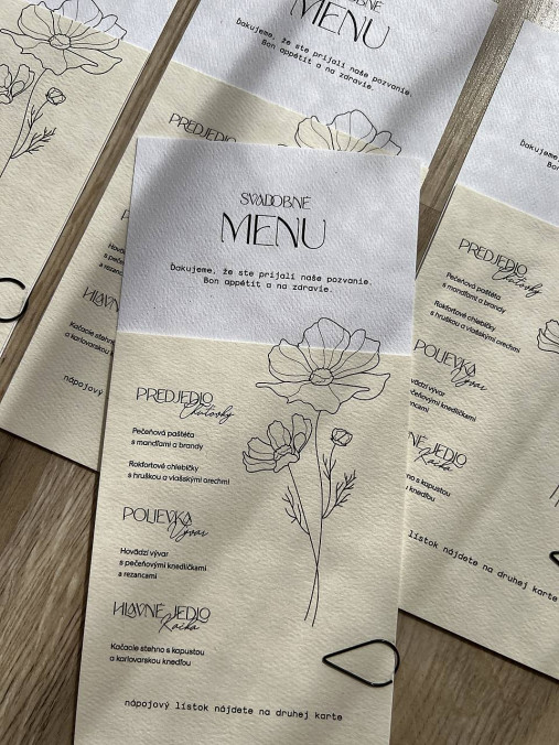 Papiernictvo - Menu karta a nápojová karta na svadobný stôl - 16725016_