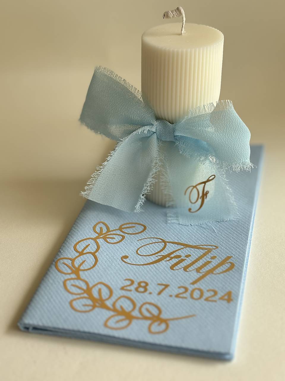 Set na krstnú tabuľu modrý