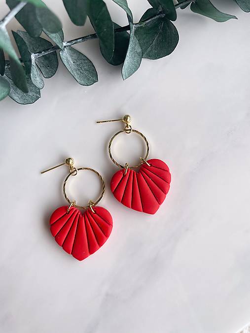 Náušnice - Visiace valentínske náušnice- srdiečko "Valentina" - 16726397_