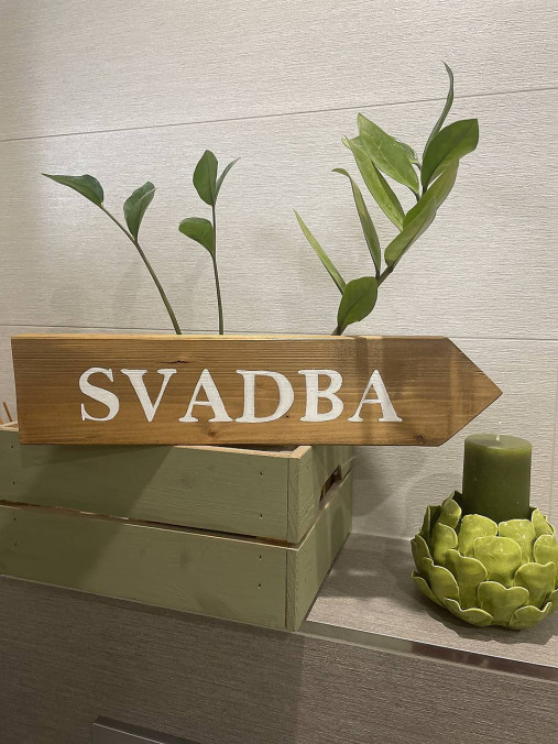 Tabuľky - Svadobná šípka SVADBA - 16728298_