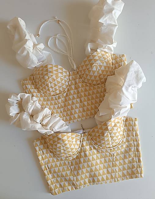 Topy, tričká, tielka - Korzetový top | prírodný materiál | 2 unikátne kusy - 16727858_