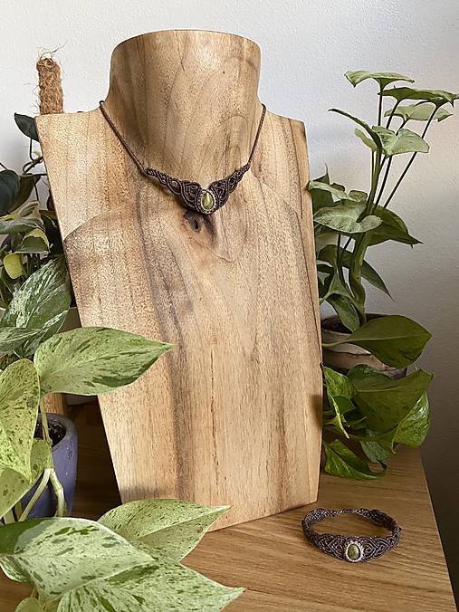 Sady šperkov - Set macrame šperkov-UNAKIT (náhrdelník a náramok) - 16729906_