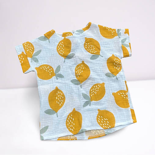 Detské oblečenie - mušelínové tričko lemons - 16731107_