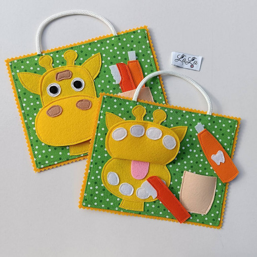 Hračky - Žirafa - quiet book karta - 16730824_