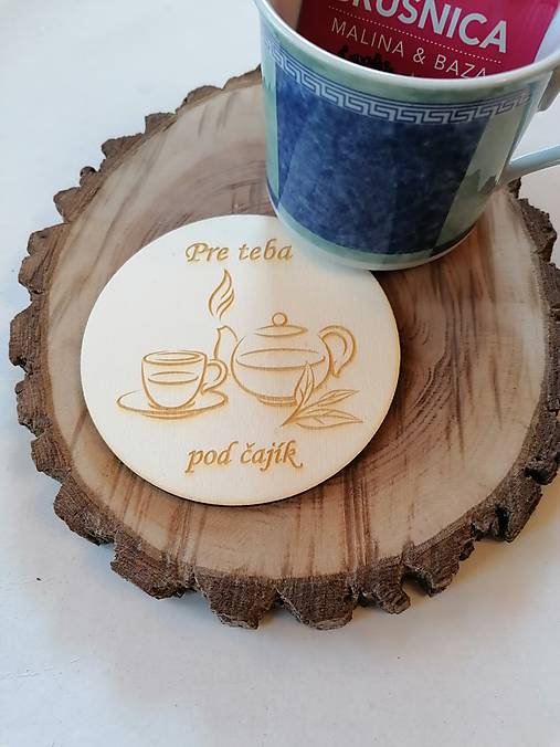 Príbory, varešky, pomôcky - Drevené gravírovane podšálky pod čaj typ 1 - 16732870_