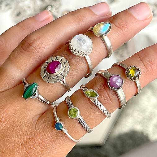 Elegant Dark Blue Australian Opal Ring Silver Ag 925 / Strieborný prsteň s austrálskym modrým opálom E044