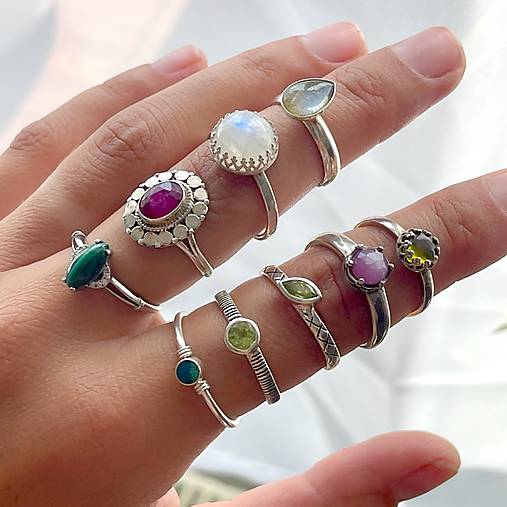 Elegant Dark Blue Australian Opal Ring Silver Ag 925 / Strieborný prsteň s austrálskym modrým opálom E044