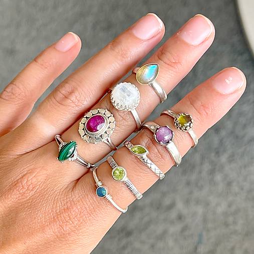Elegant Dark Blue Australian Opal Ring Silver Ag 925 / Strieborný prsteň s austrálskym modrým opálom E044