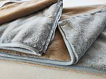 Úžitkový textil - VLNIENKA prehoz na gauč VELVET acryl Grey and Cappuccino dvojitý ušijeme podľa vlastných rozmerov - 16736688_