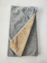 Úžitkový textil - VLNIENKA prehoz na gauč VELVET acryl Grey and Cappuccino dvojitý ušijeme podľa vlastných rozmerov - 16736692_