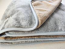 Úžitkový textil - VLNIENKA prehoz na gauč VELVET acryl Grey and Cappuccino dvojitý ušijeme podľa vlastných rozmerov - 16736694_