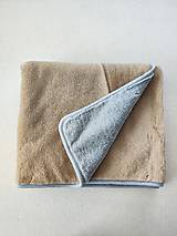 Úžitkový textil - VLNIENKA prehoz na gauč VELVET acryl Grey and Cappuccino dvojitý ušijeme podľa vlastných rozmerov - 16736695_