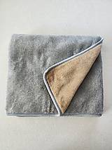 Úžitkový textil - VLNIENKA prehoz na gauč VELVET acryl Grey and Cappuccino dvojitý ušijeme podľa vlastných rozmerov - 16736696_