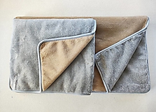 Úžitkový textil - VLNIENKA prehoz na gauč VELVET acryl Grey and Cappuccino dvojitý ušijeme podľa vlastných rozmerov - 16736701_