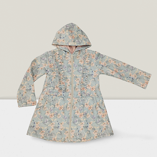 Detské oblečenie - Detská softshell bunda - ASYMETRIC flowers dusty mint - 16735266_